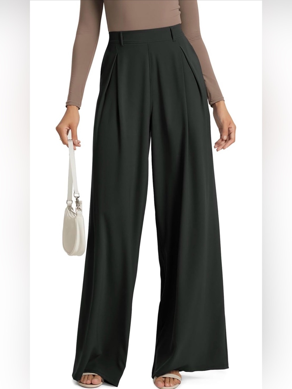 Wide Leg High-Waist Pants in Black